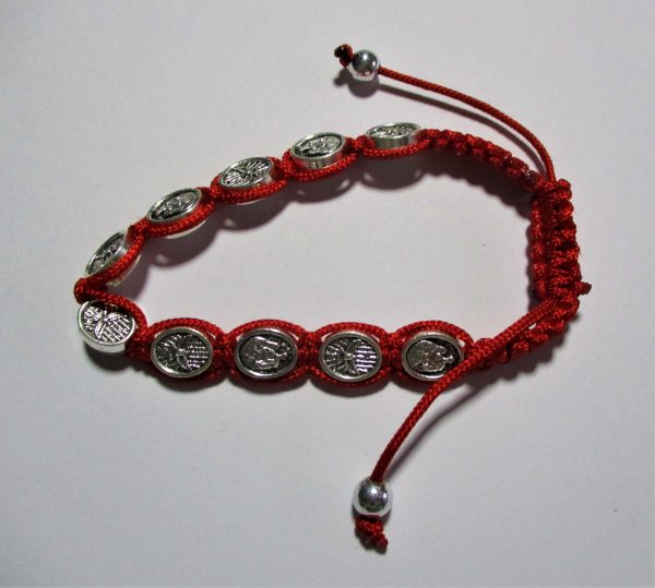 Pulsera Denario Sagrada Familia - Cordón rojo